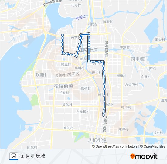 公交吴江106路的线路图
