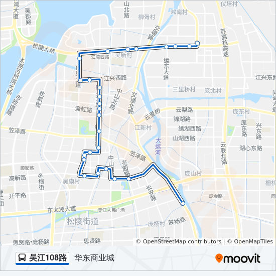 公交吴江108路的线路图