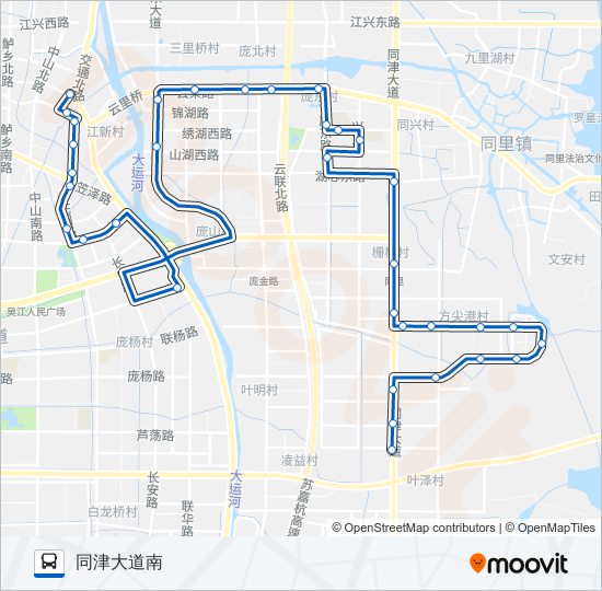公交吴江206路的线路图