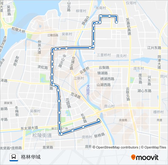 公交松陵102路的线路图