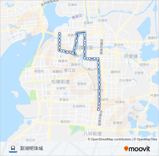 公交松陵106路的线路图