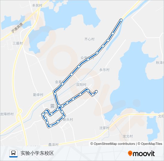 公交震泽301路的线路图