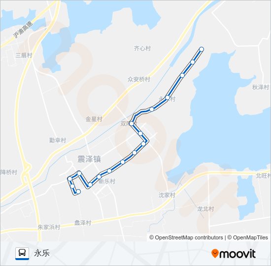 公交震泽307路的线路图
