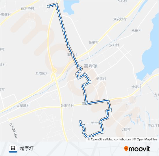 公交震泽308路的线路图