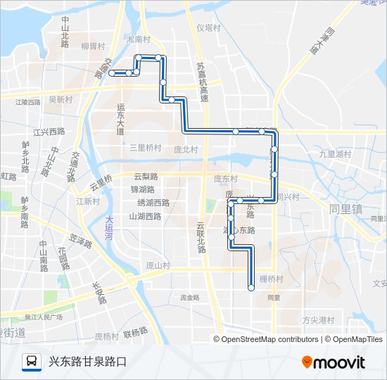 公交吴江松319路的线路图