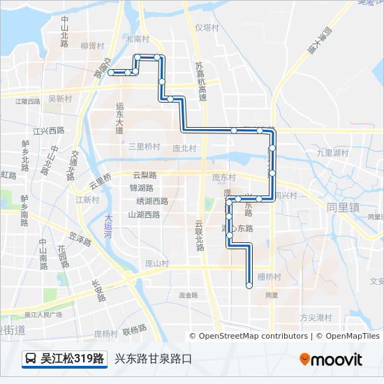 吴江松319路 bus Line Map