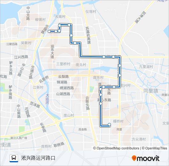 公交吴江松319路的线路图