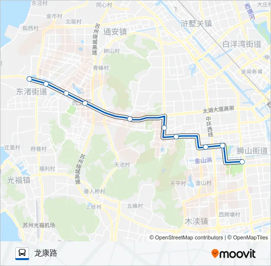 公交有轨电车1号路的线路图