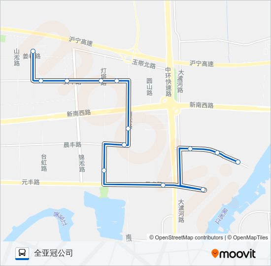 公交高新区203路的线路图