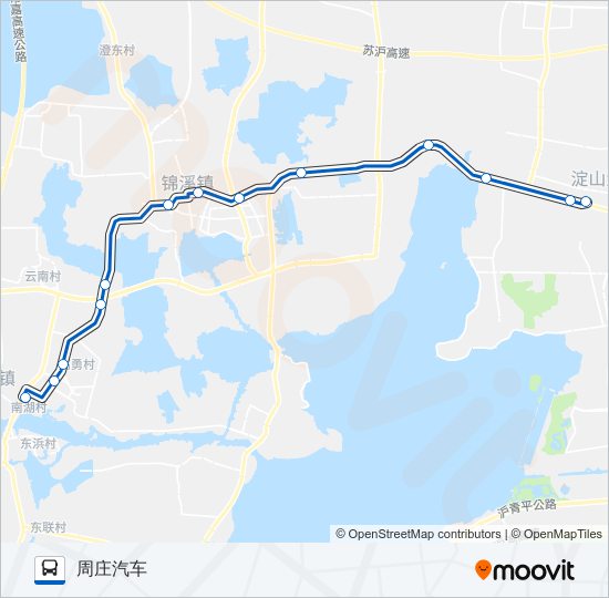 公交周庄区域258路的线路图