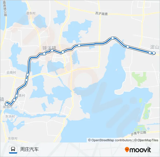 周庄区域258路 Bus Line Map