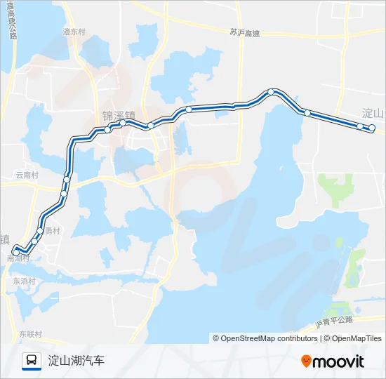 周庄区域258路 Bus Line Map