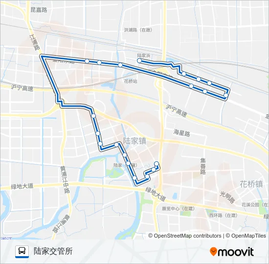 公交陆家区域322路的线路图