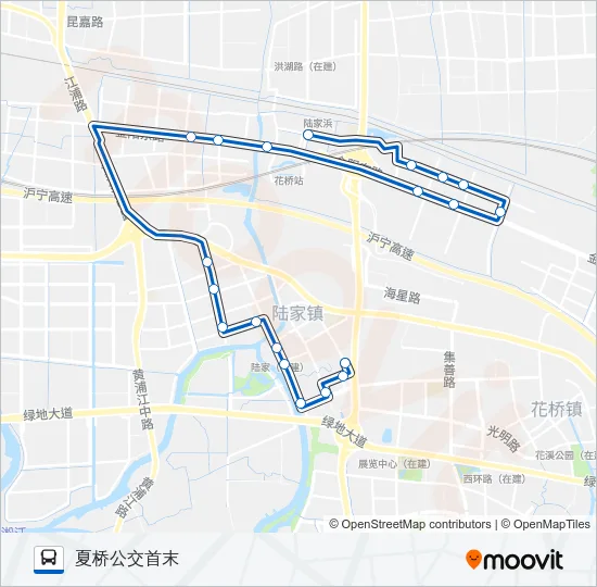 公交陆家区域322路的线路图
