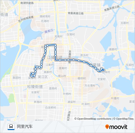 公交吴江临205空调路的线路图