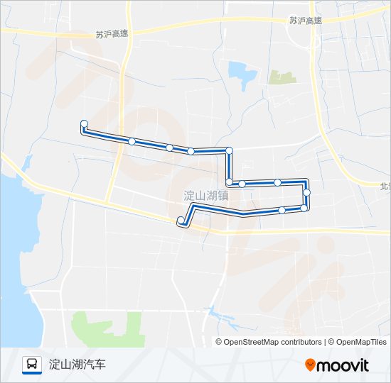 公交淀山湖区域356路的线路图