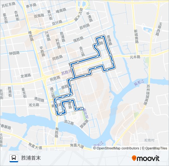 公交胜浦环镇公交专车路的线路图