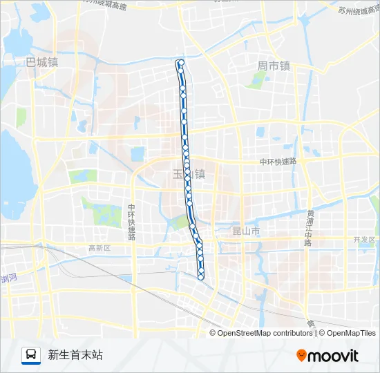 公交昆山1路的线路图