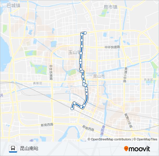 公交昆山2路的线路图