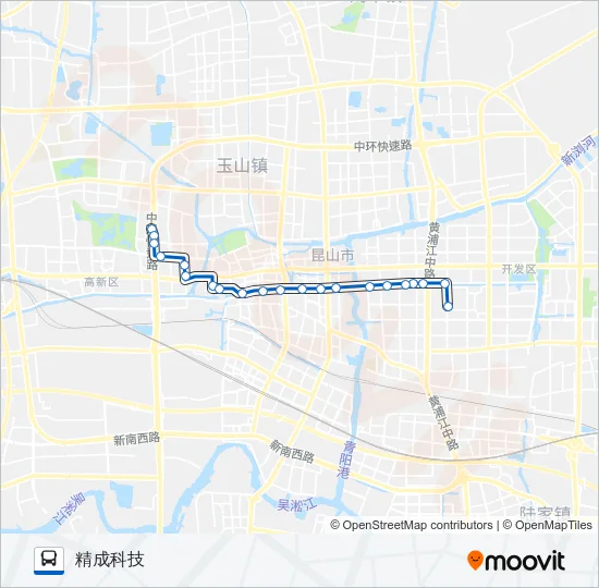 公交昆山5路的线路图