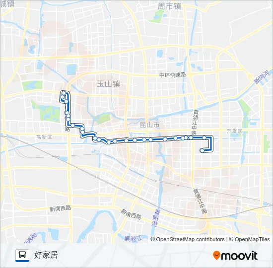 昆山5路 Bus Line Map