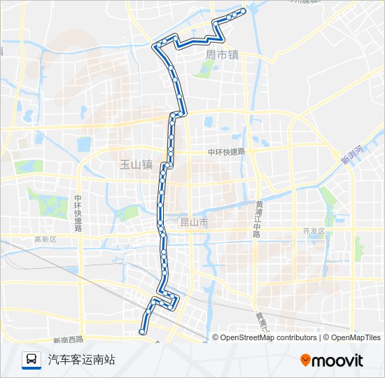 公交昆山6路的线路图