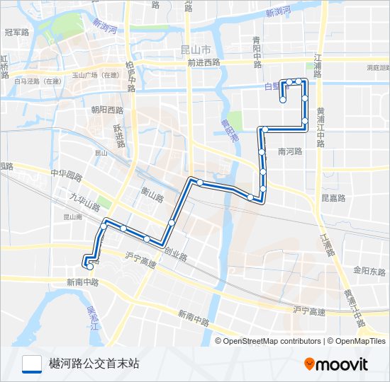 公交昆山17路的线路图