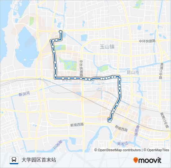 昆山32路路线:日程,站点和地图-大学园区首末站