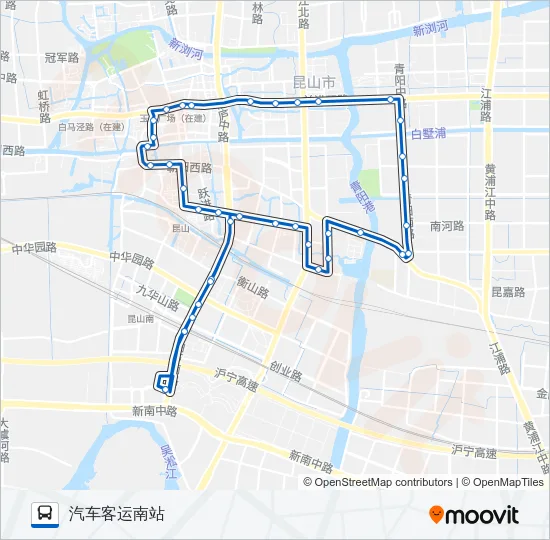 公交昆山33路的线路图