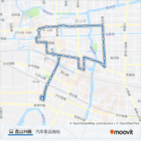 昆山34路 bus Line Map