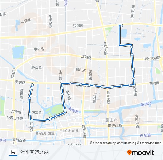 昆山51路 Bus Line Map