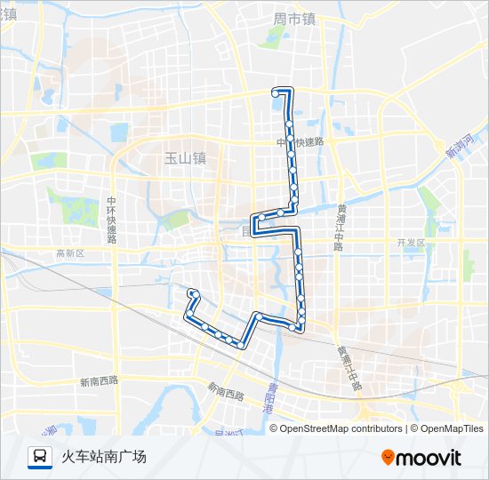 公交昆山52路的线路图