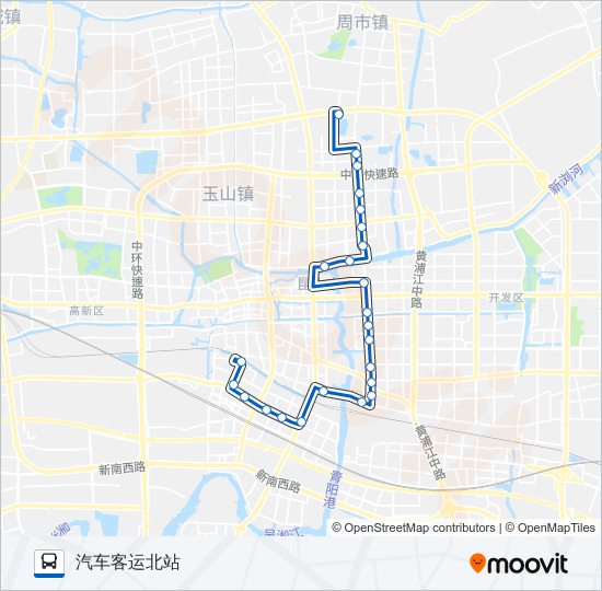 昆山52路路线:日程,站点和地图