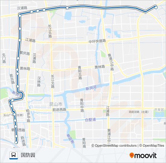 公交昆山53路的线路图