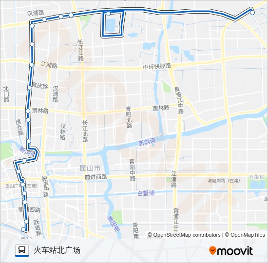 公交昆山53路的线路图