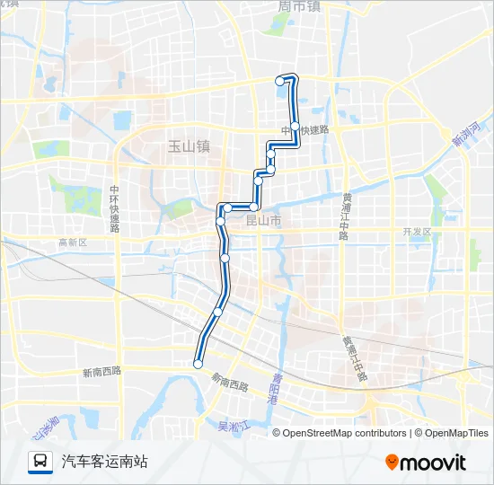 昆山55路 Bus Line Map