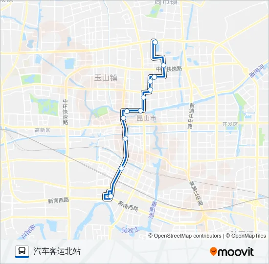 昆山55路 Bus Line Map