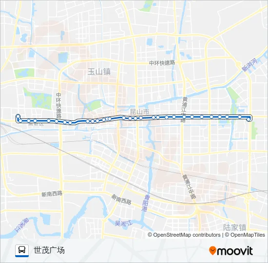 公交昆山夜2路的线路图
