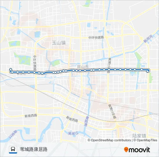 昆山夜2线 Bus Line Map