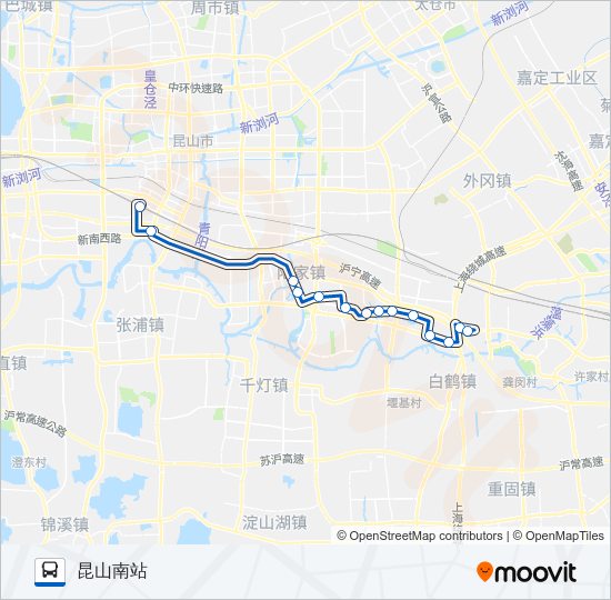 昆山101路 bus Line Map