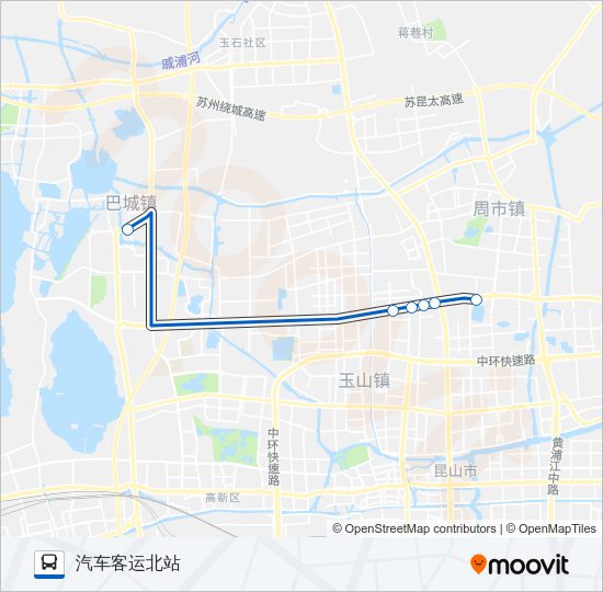 公交昆山116路的线路图