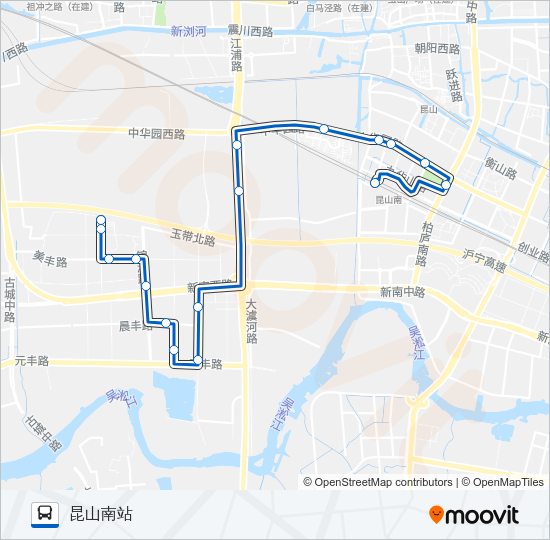 公交昆山205路的线路图