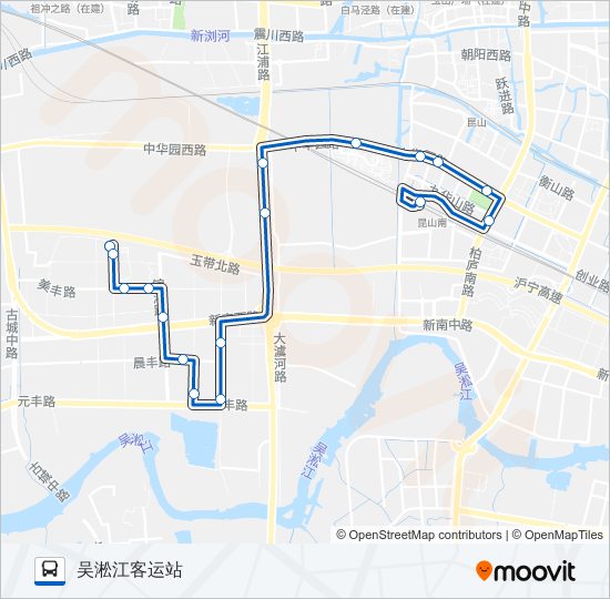 公交昆山205路的线路图