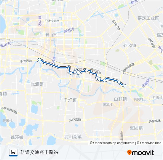 昆山103路空调 bus Line Map