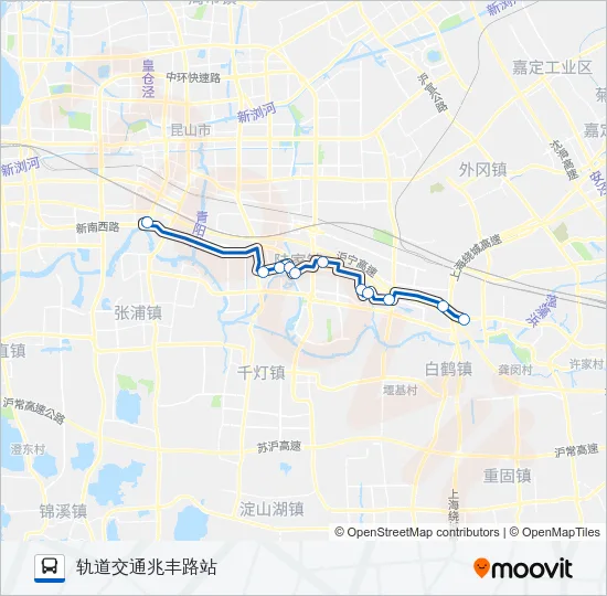 昆山103路空调 Bus Line Map