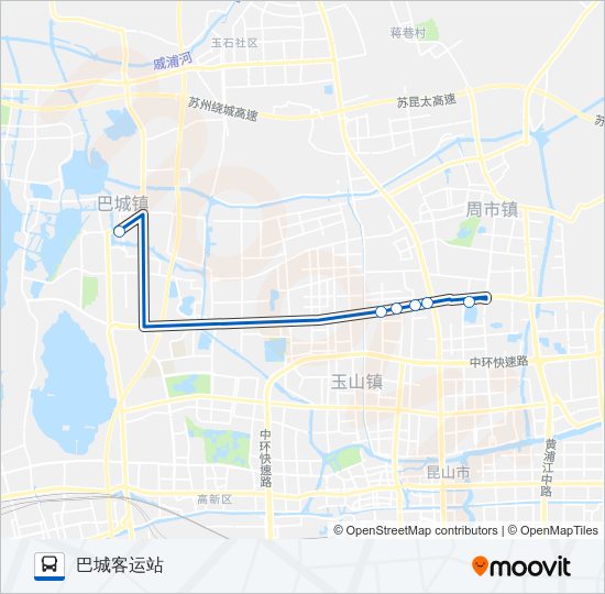 公交昆山116快线路的线路图