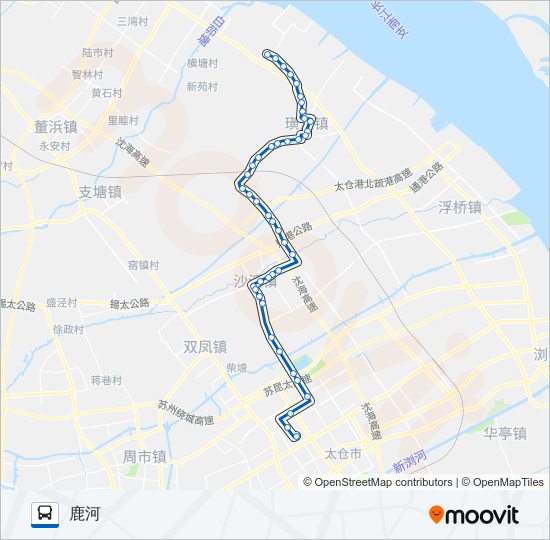 公交太仓205路的线路图