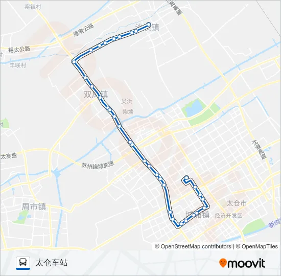 公交太仓206路的线路图