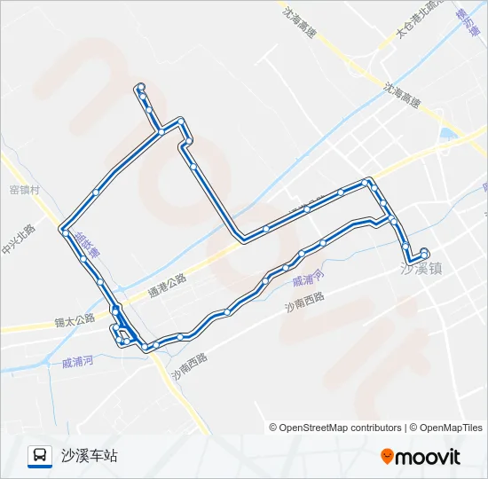 太仓308路内环 Bus Line Map