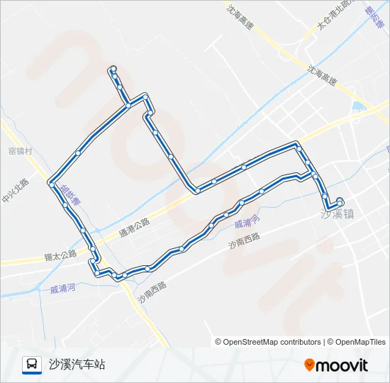 太仓308路外环 Bus Line Map